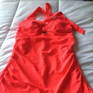 pink power mesh TORRID swimsuit TOP size 0